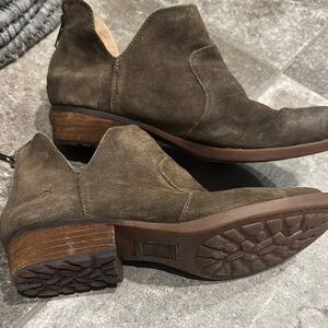 Born Suede Ankle Boots in Taupe